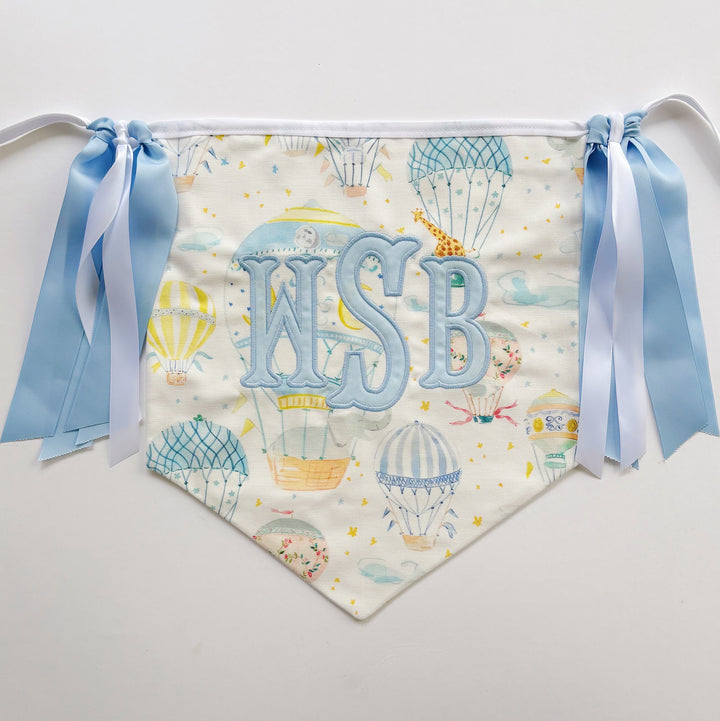 Hot Air Balloon Birthday Banner with Applique