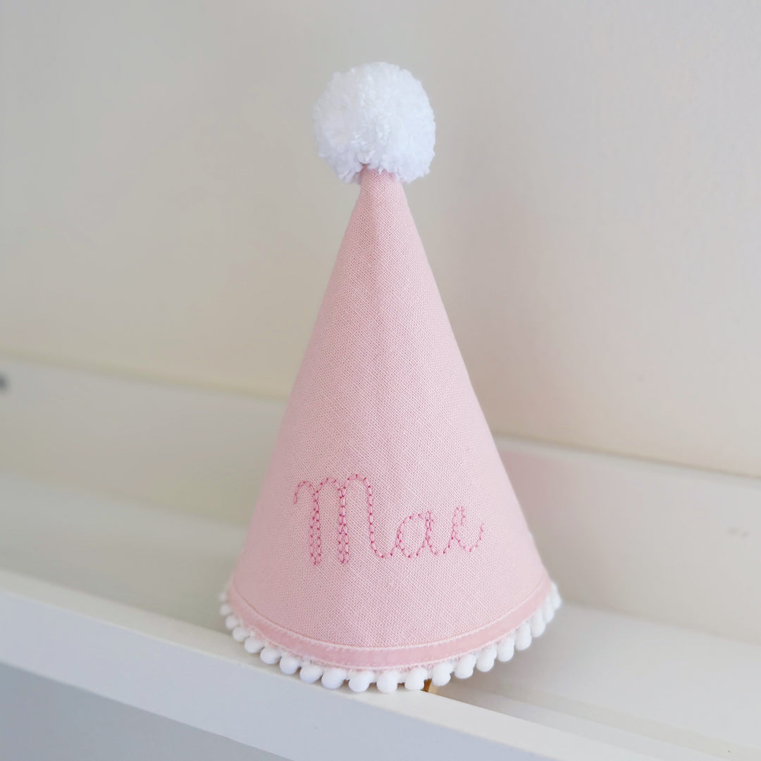 Pink Linen Party Hat