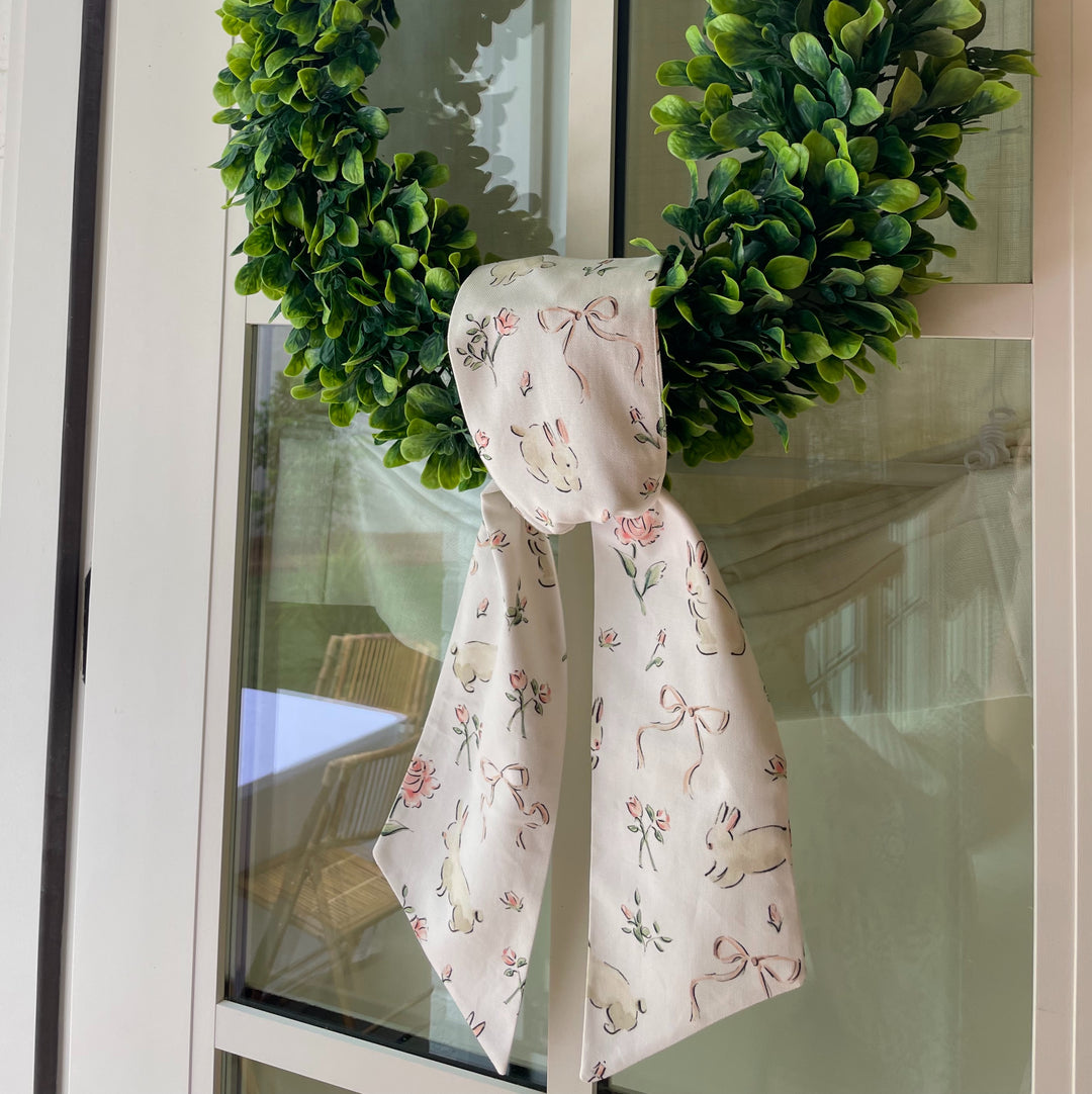 Rose Bunnies Wreath Sash