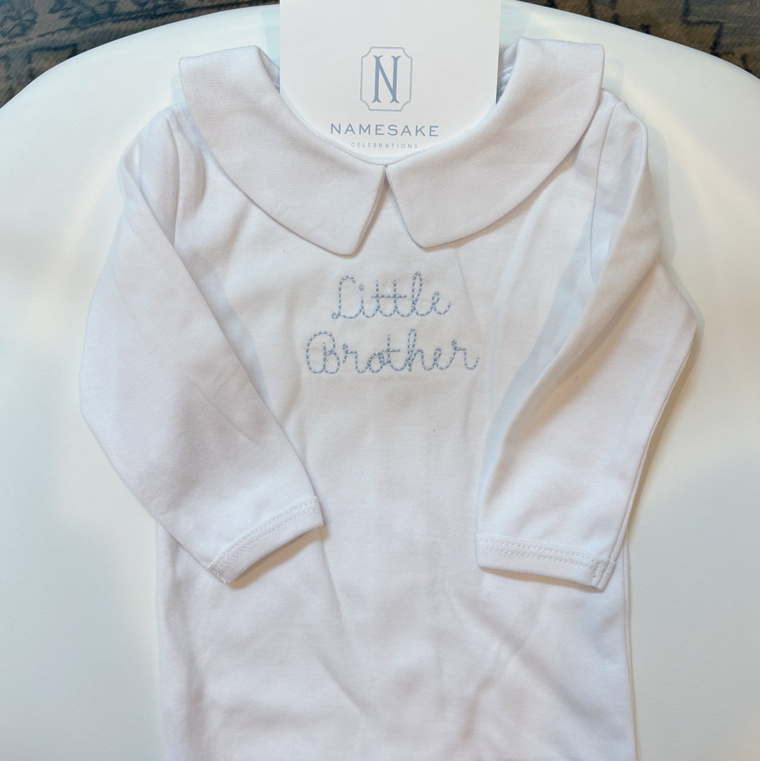 0-3 months "Little Brother" Snap Onesie
