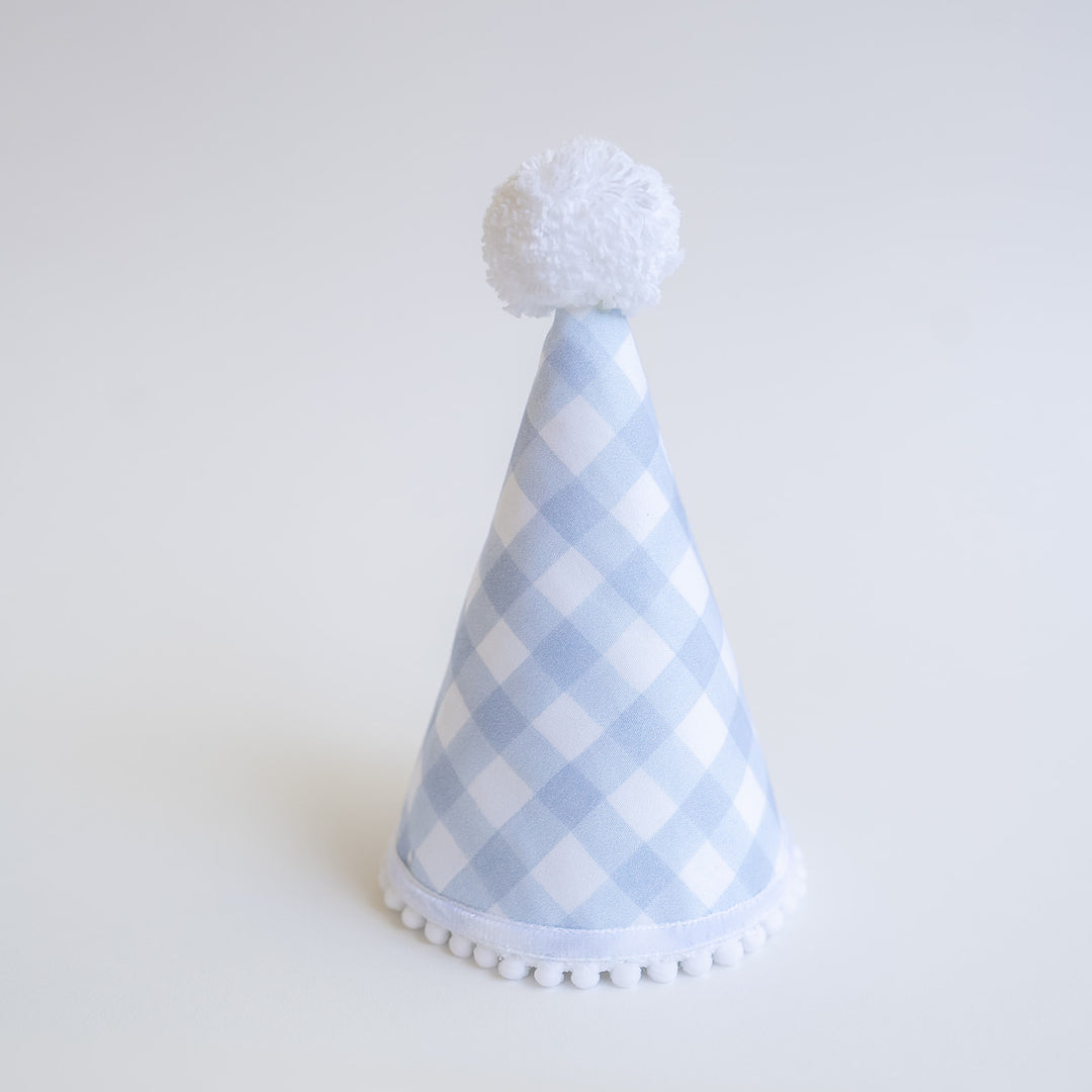 Little Blue Check Party Hat