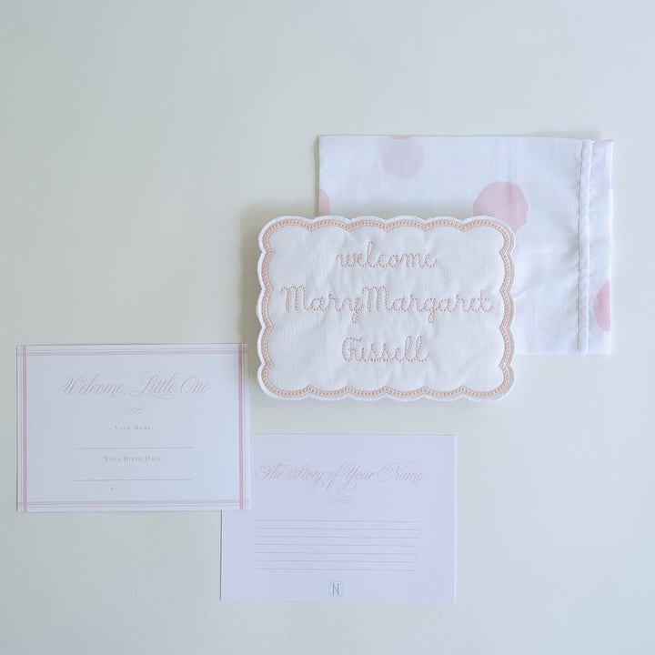Keepsake Fabric Pouch for Newborn Sign