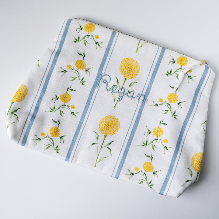 Camilla Moss x Namesake Celebrations Luxury Zip Pouch in Yellow Clara