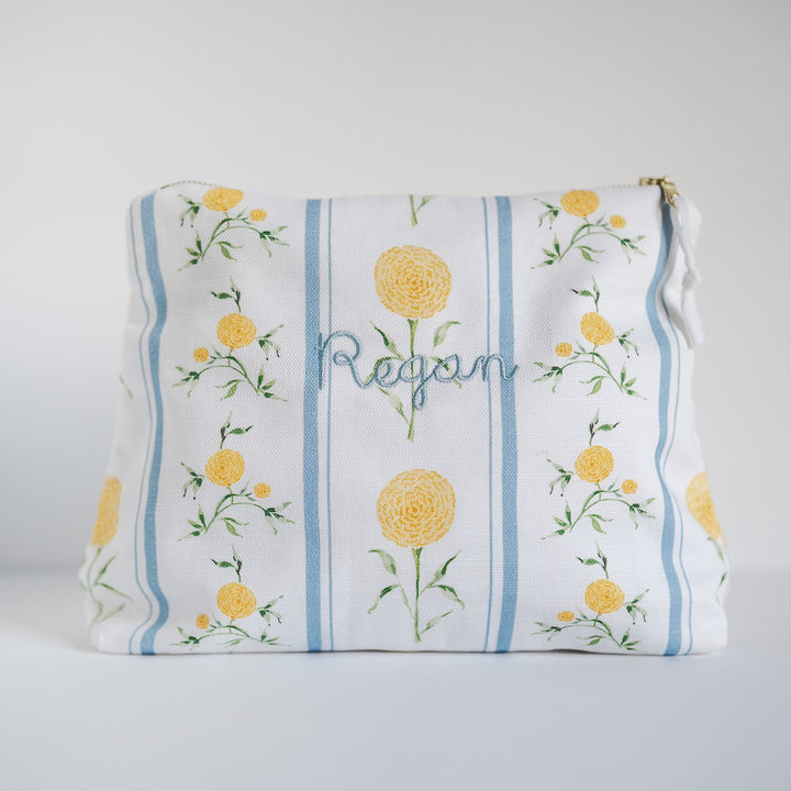 Camilla Moss x Namesake Celebrations Luxury Zip Pouch in Yellow Clara