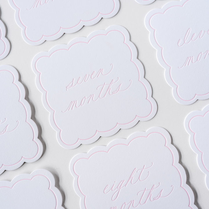 Letterpressed Monthly Markers in Pink