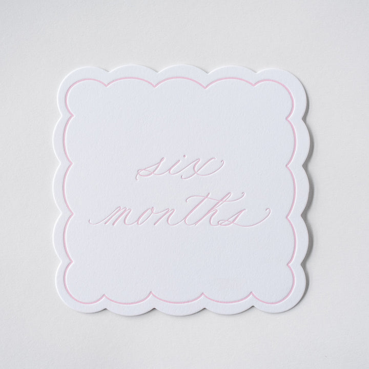 Letterpressed Monthly Markers in Pink