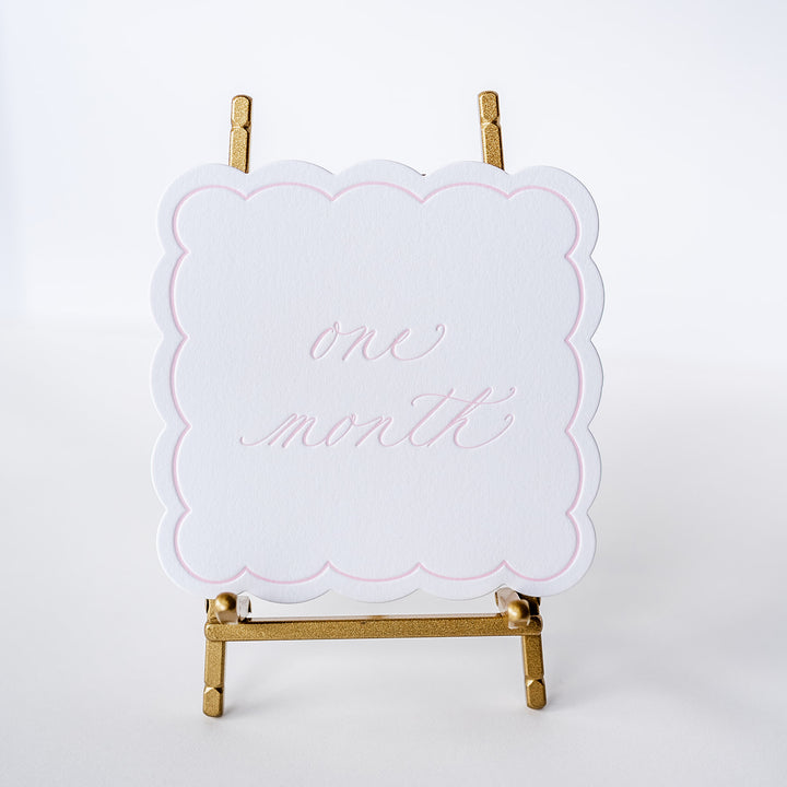 Letterpressed Monthly Markers in Pink