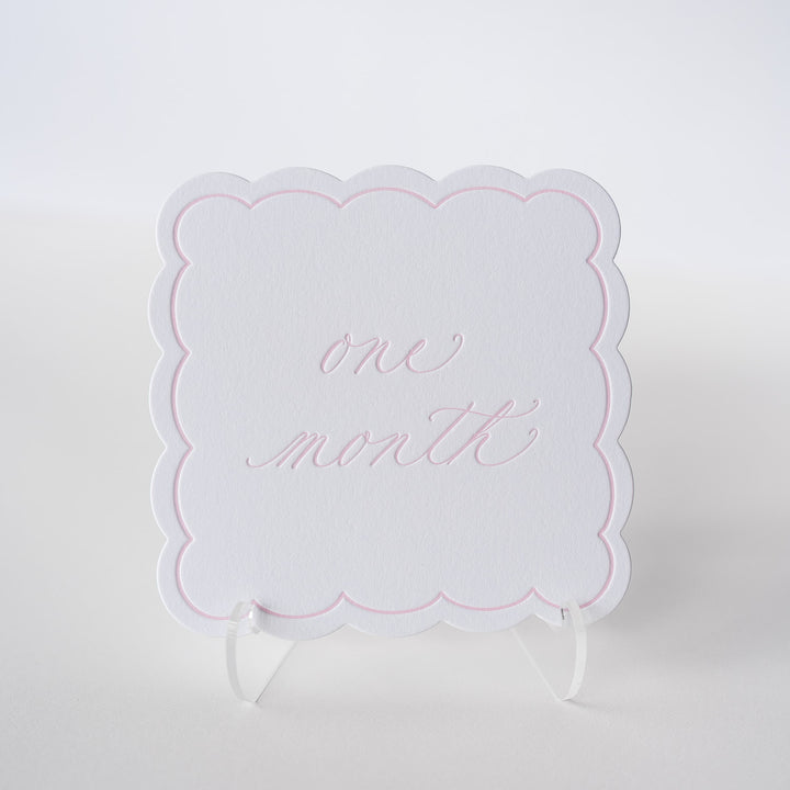 Letterpressed Monthly Markers in Pink