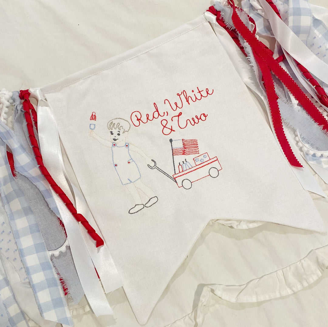 Red, White & Two Banner