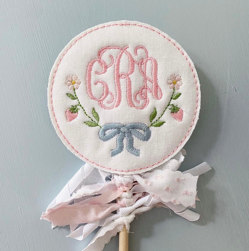 Strawberry Monogram Topper