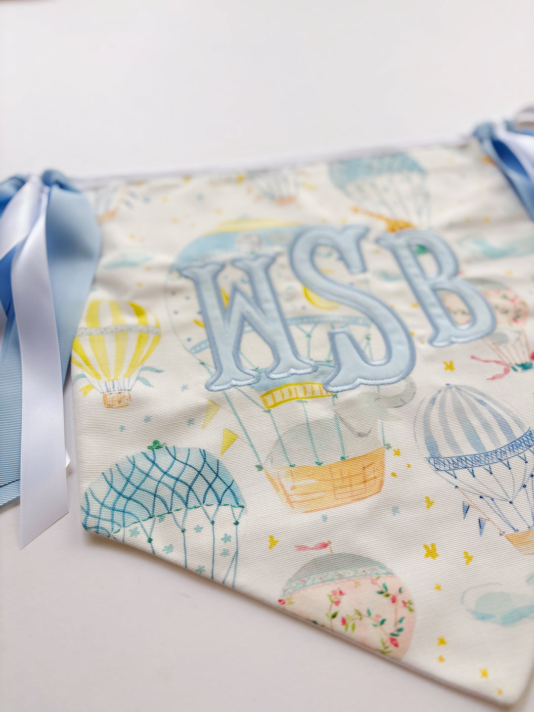 Hot Air Balloon Birthday Banner with Applique