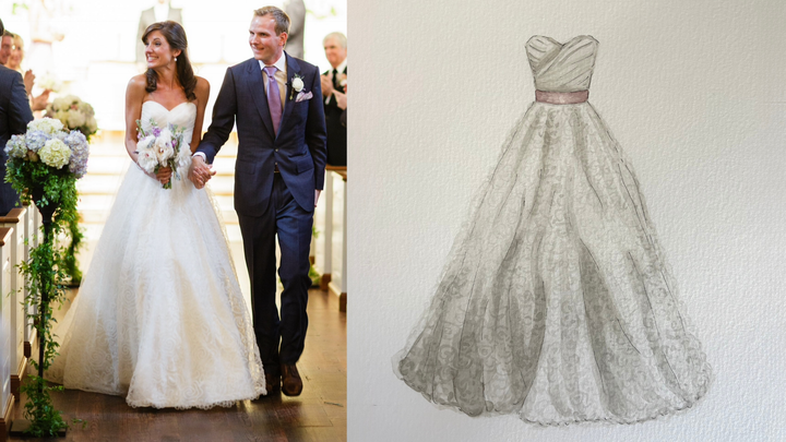 Heirloom Watercolor: Wedding Gown