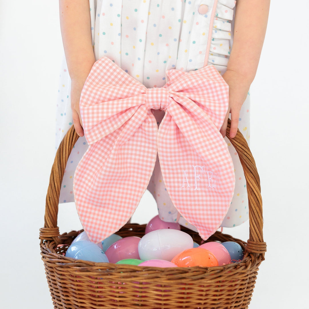 Blue Tiny Dot Easter Basket Bow