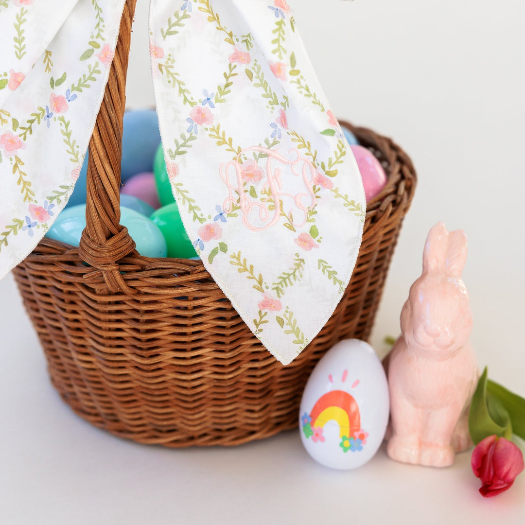 Blue Tiny Dot Easter Basket Bow