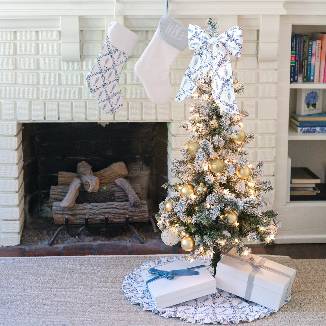 FROM THE VAULT: SJM x Namesake Tree Skirt PETITE / Blue Nutcracker Trellis