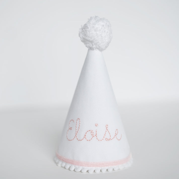 White with Pink Party Hat