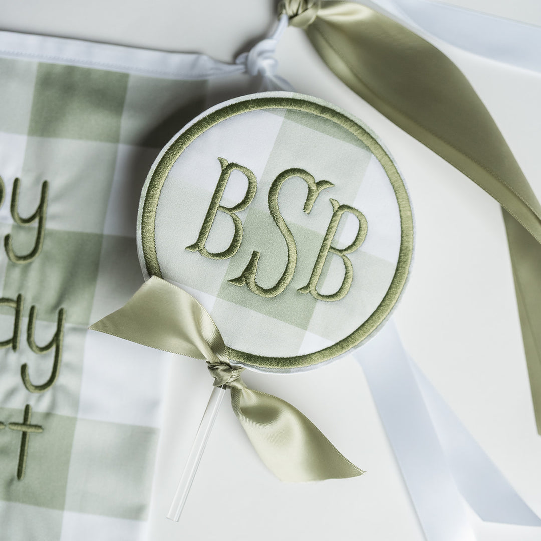 Green Buffalo Check Happy Birthday Banner