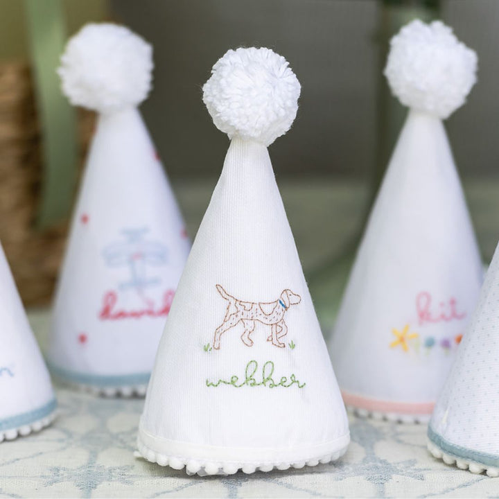 Pointer Dog Hand Stitched Party Hat x Camilla Moss