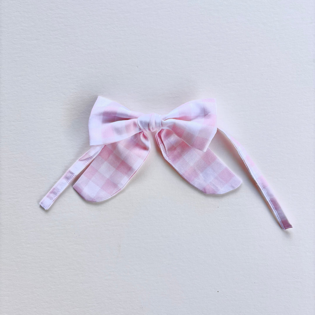 Little Pink Check Mini Bows Set of 6