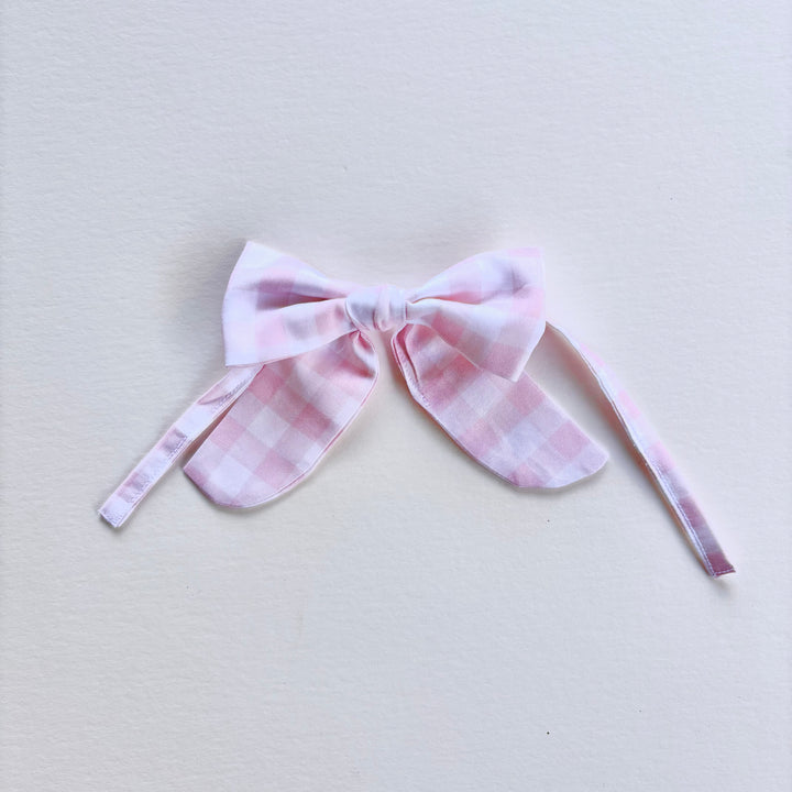 Little Pink Check Mini Bows Set of 6