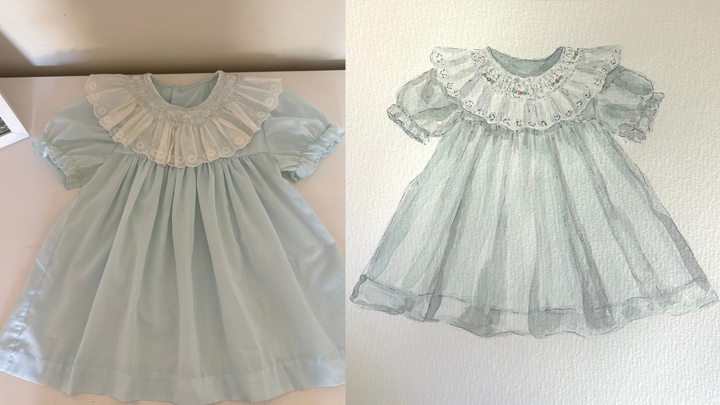 Heirloom Watercolor: Baby Gown