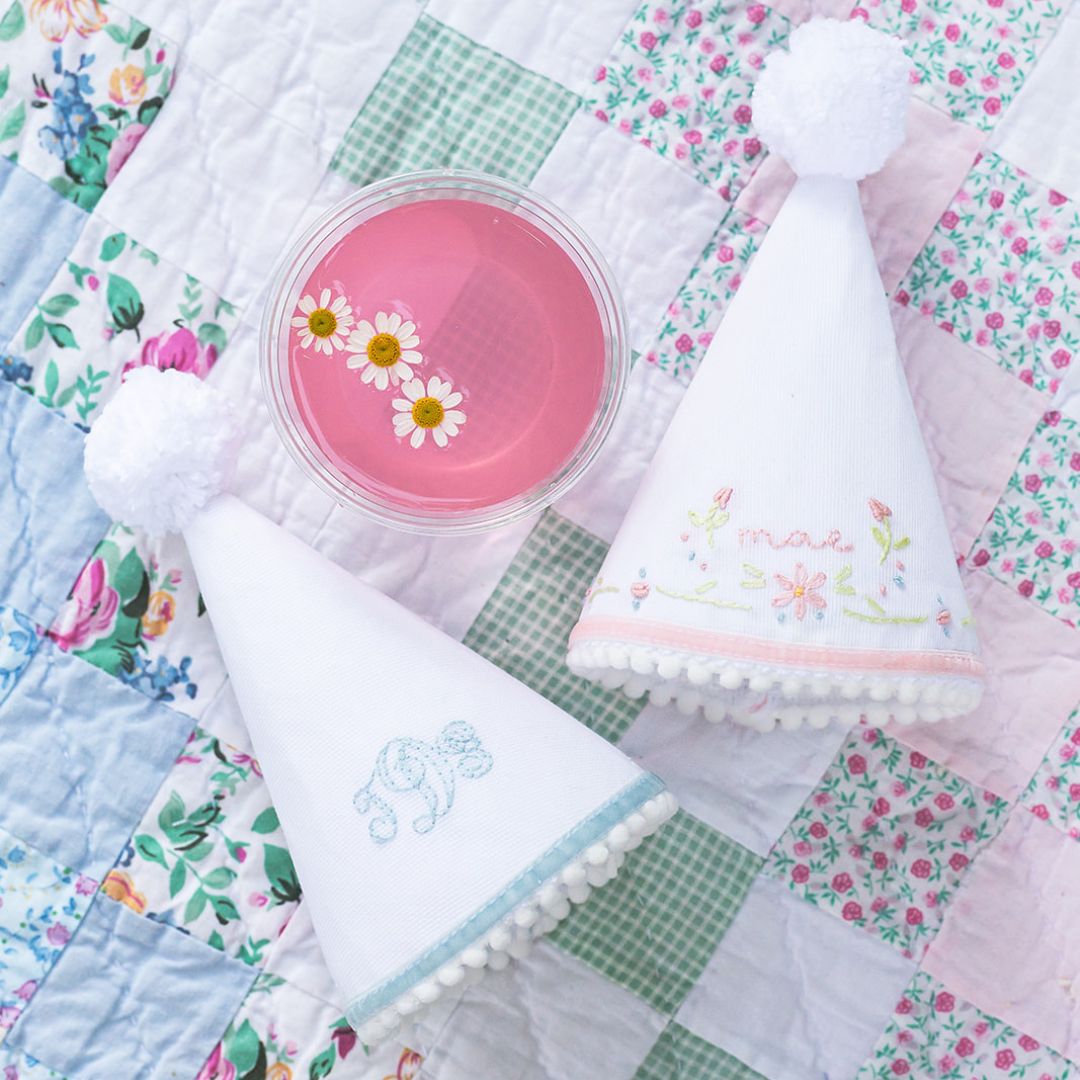 Hand Stitched Party Hat: Monogram