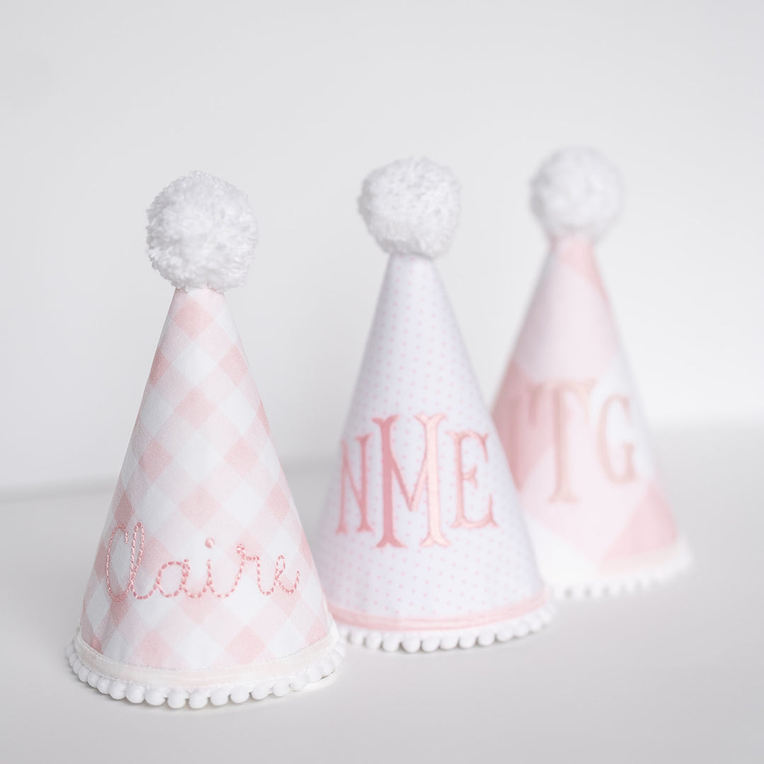 Little Pink Check Party Hat