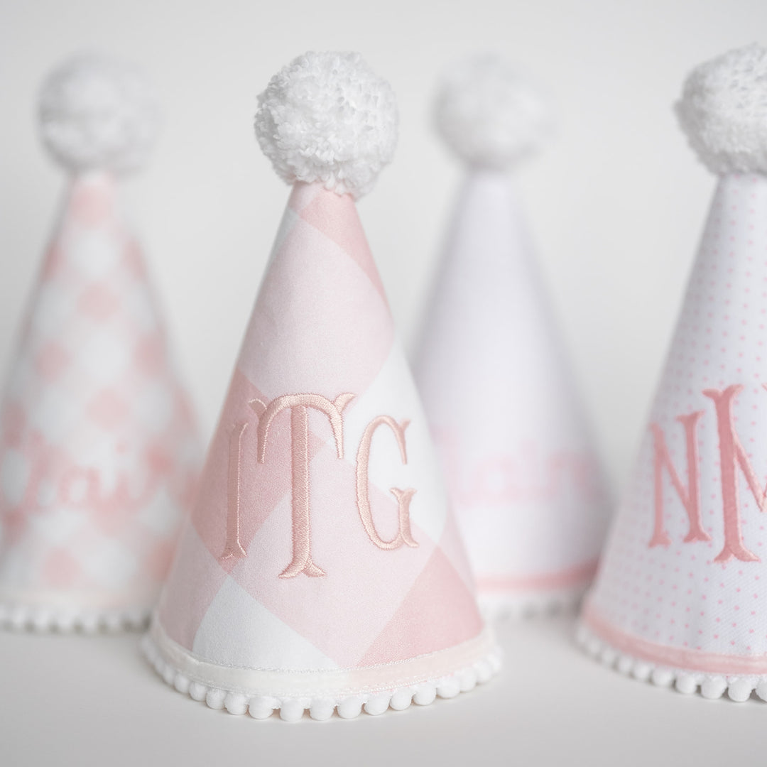 Little Pink Check Party Hat