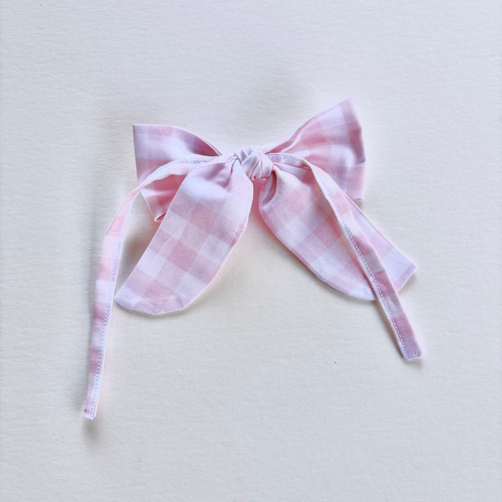 Little Pink Check Mini Bows Set of 6