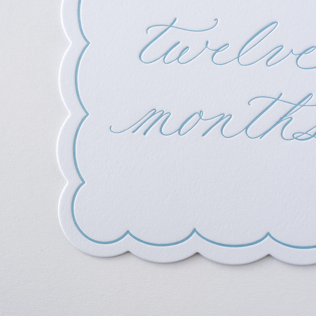 Letterpressed Monthly Markers in Blue