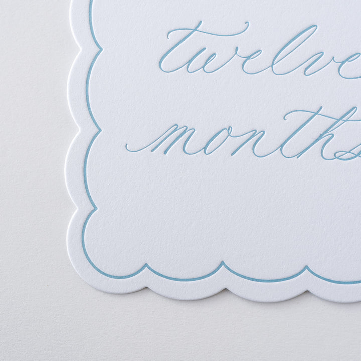 Letterpressed Monthly Markers in Blue