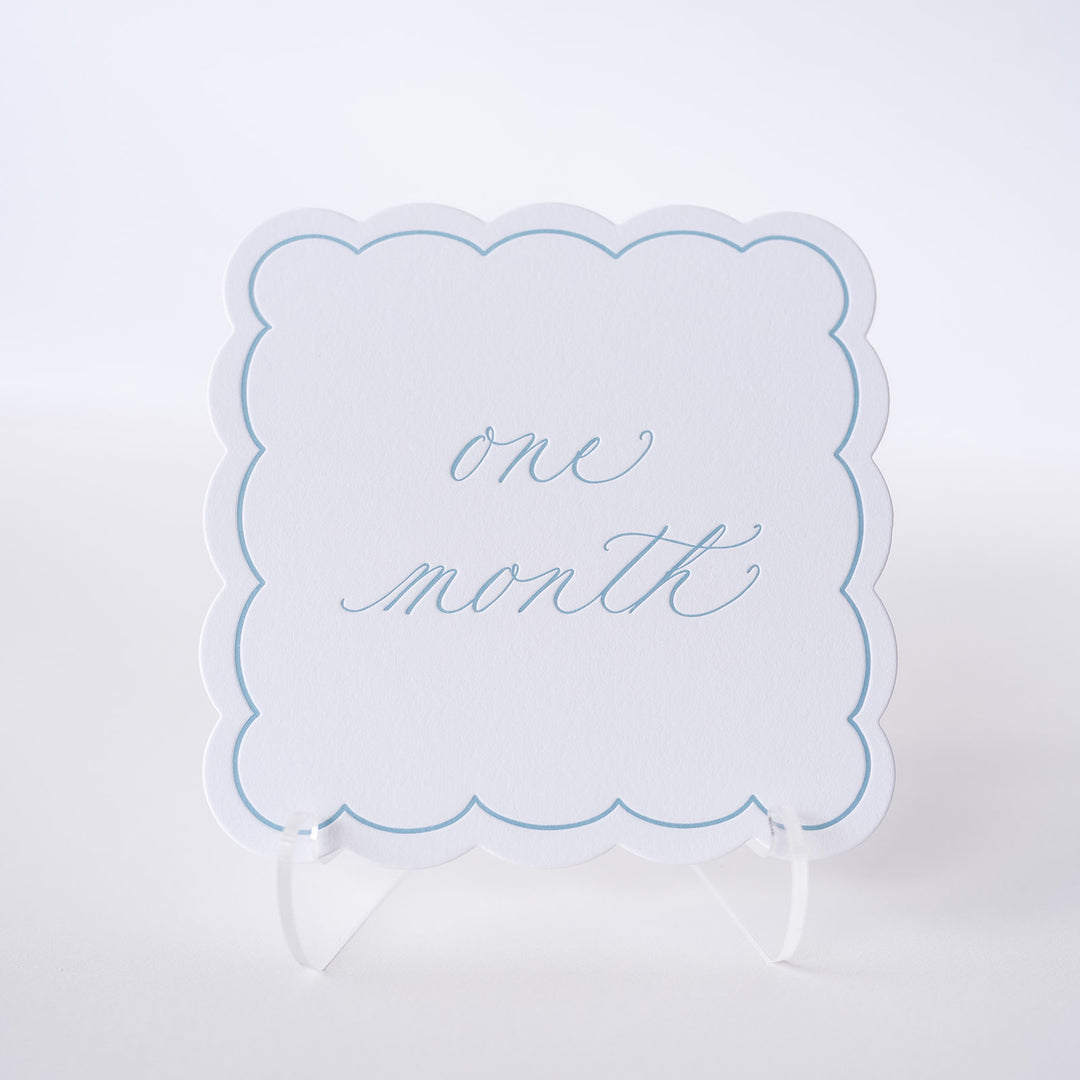 Letterpressed Monthly Markers in Blue