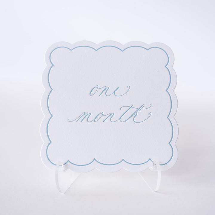 Letterpressed Monthly Markers in Blue