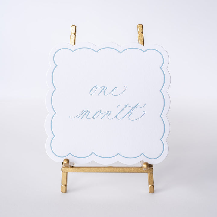 Letterpressed Monthly Markers in Blue