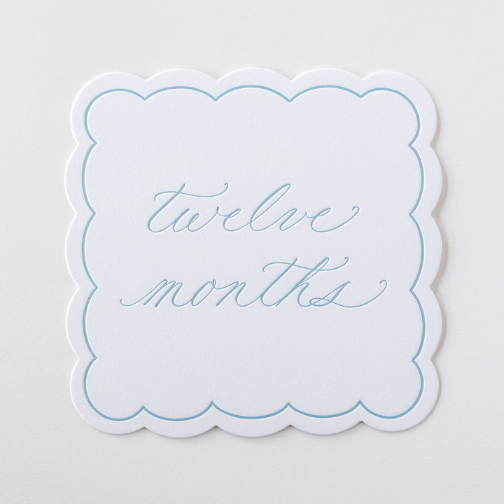 Letterpressed Monthly Markers in Blue