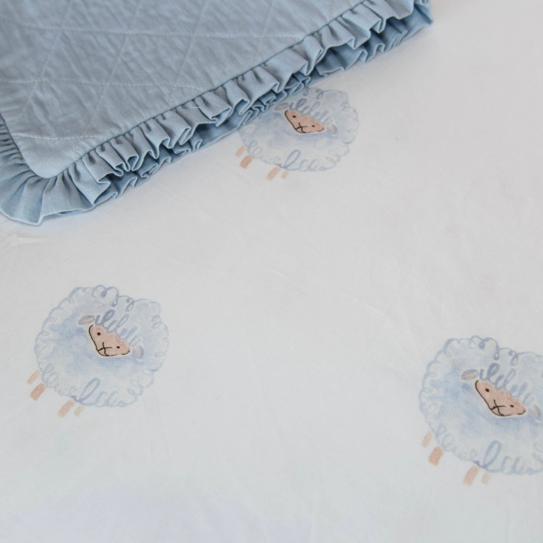 Blue Lamb Standard Crib Sheet