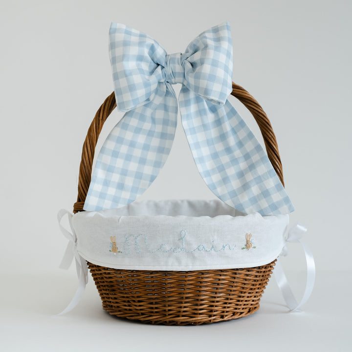 Brittingham Stitching Co. x Namesake Celebrations Personalized Basket Liner in Blue