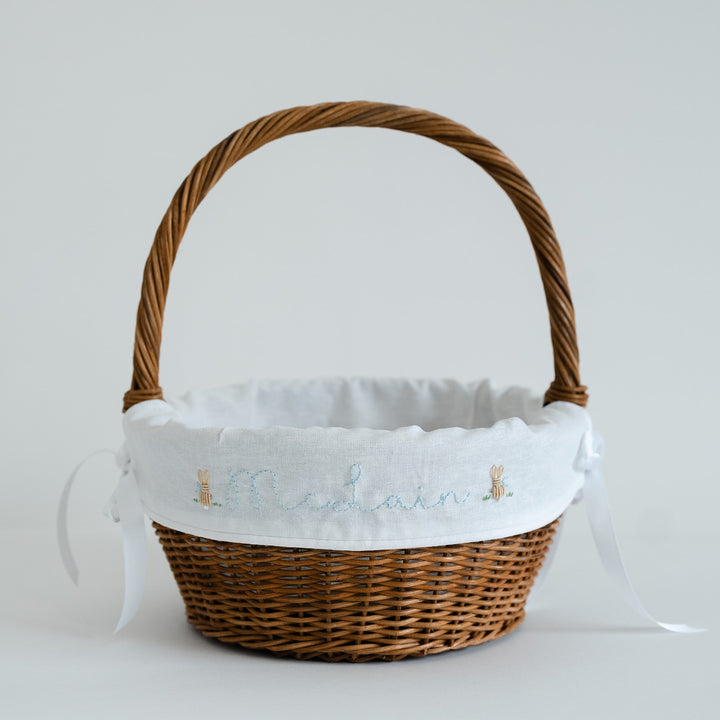 Brittingham Stitching Co. x Namesake Celebrations Personalized Basket Liner in Blue