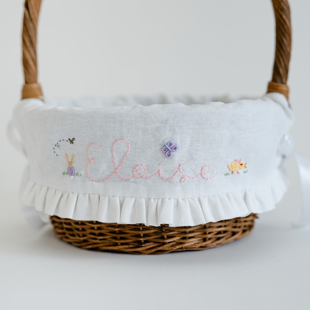 Brittingham Stitching Co. x Namesake Celebrations Hand Embroidered Basket Liner