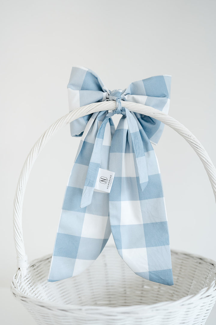 Blue Buffalo Check Easter Basket Bow