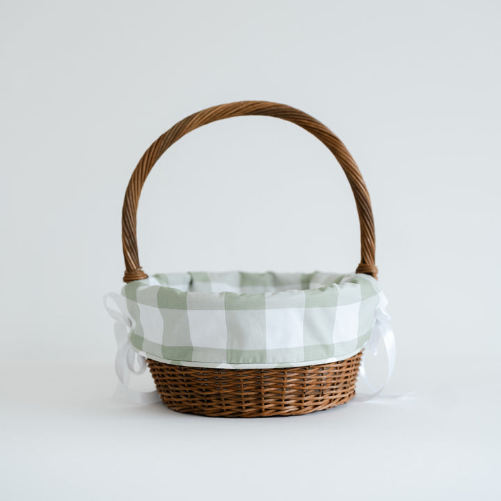 Sage Buffalo Check Liner with Piping Trim (fits Ballard basket)