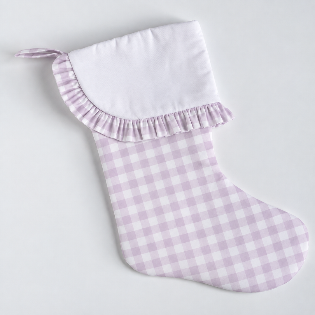 Little Lavender Check Heirloom Christmas Stocking