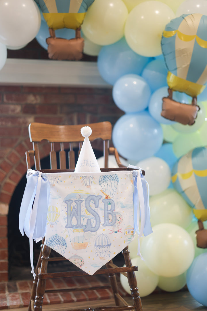 Hot Air Balloon Birthday Banner with Applique