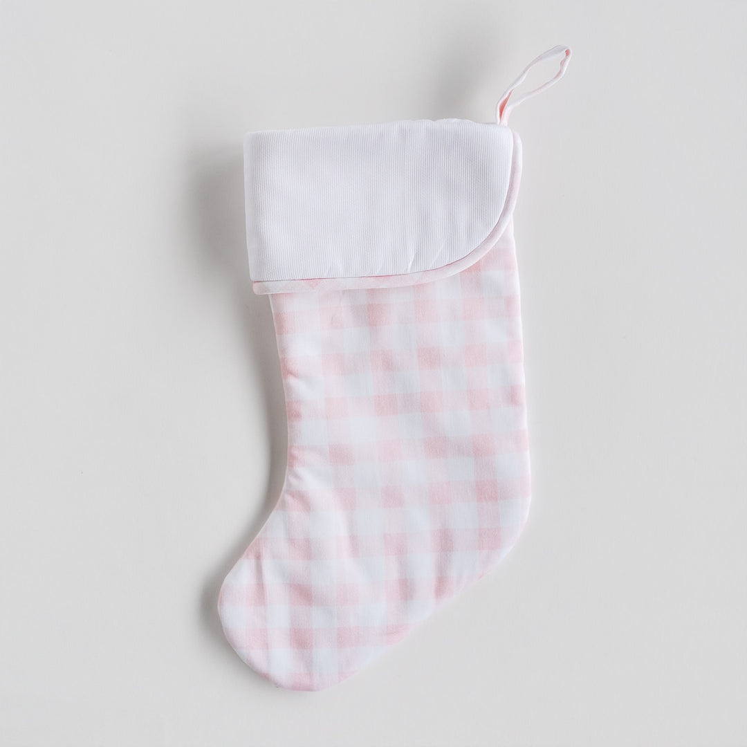 My First Christmas Stocking in Little Pink Check