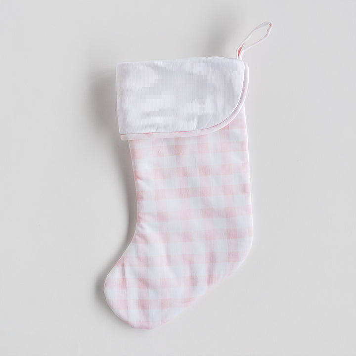 My First Christmas Stocking in Little Pink Check