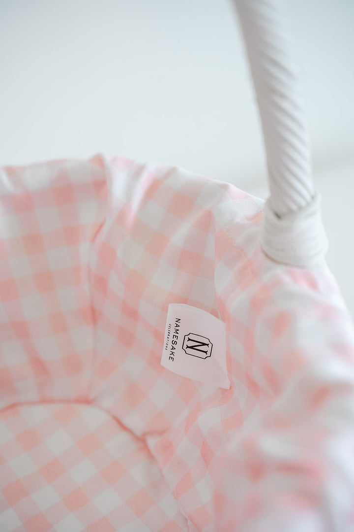 Little Pink Check Cinch Liner (fits Pottery Barn Sabrina basket)