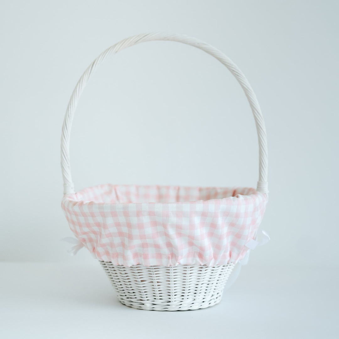 Little Pink Check Cinch Liner (fits Pottery Barn Sabrina basket)