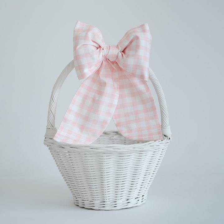 Little Pink Check Easter Basket Bow