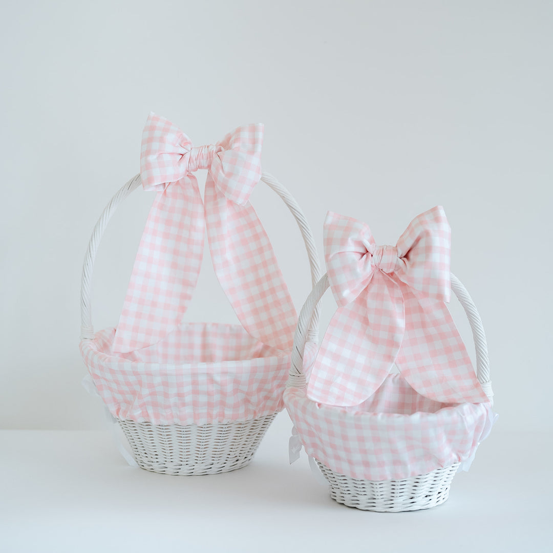 Little Pink Check Cinch Liner (fits Pottery Barn Sabrina basket)