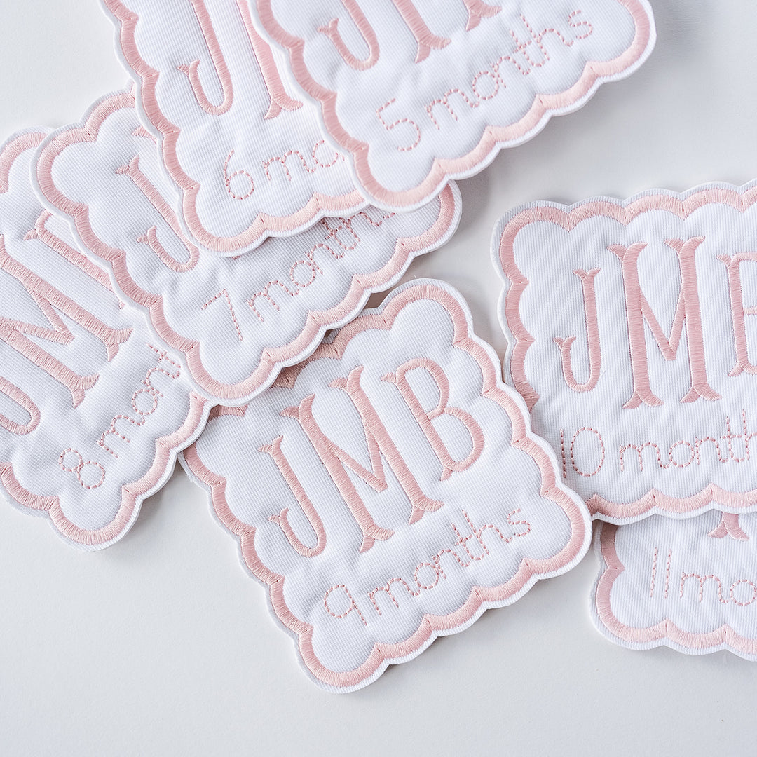 Personalized Embroidered Heirloom Monthly Markers
